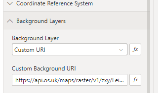 Icon Map background URI configuration