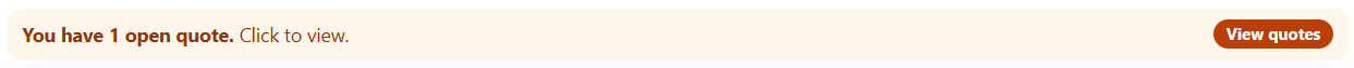 Quotes Warning Banner
