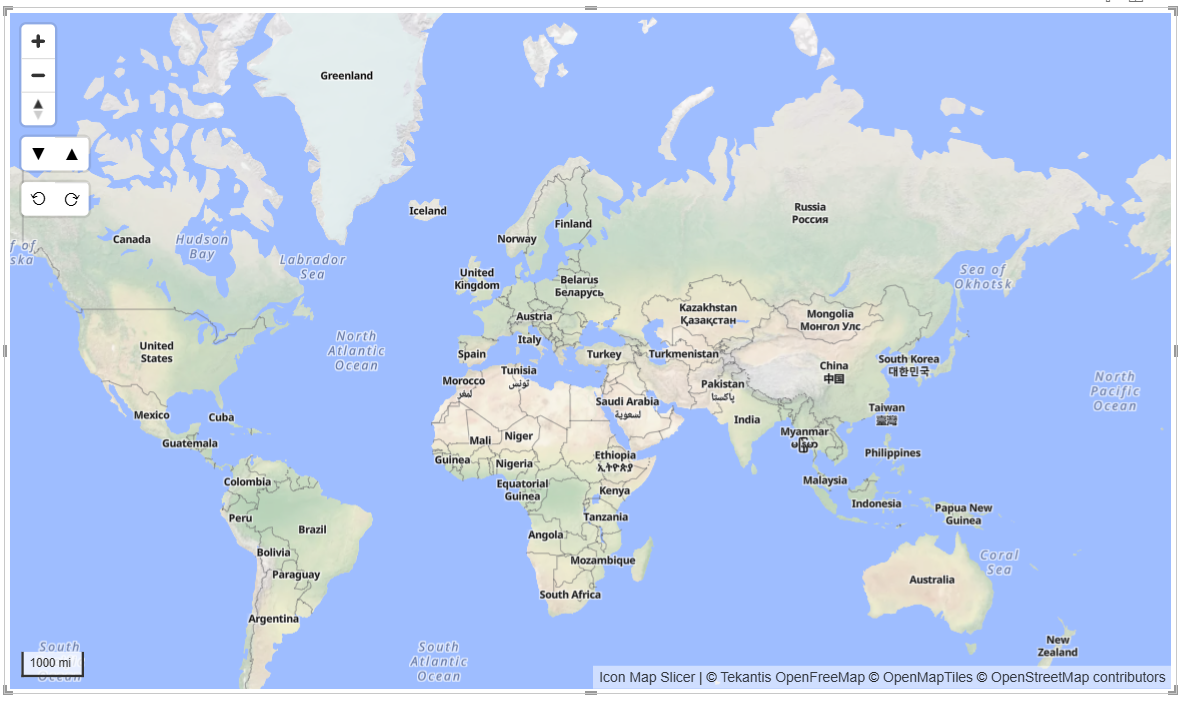Icon Map Slicer background map example