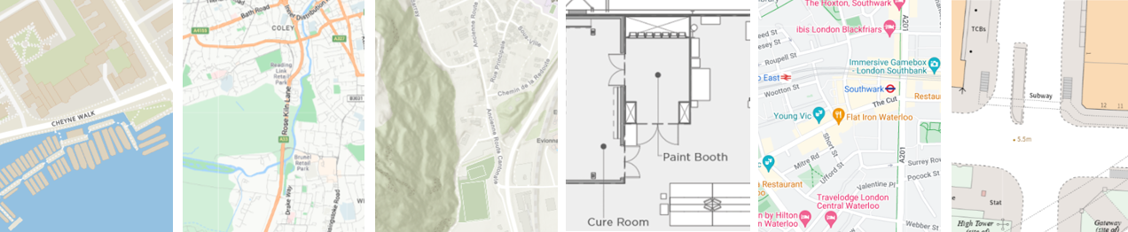 Examples map backgrounds in Icon Map Pro